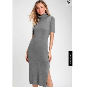 New never worn Lulus grey sweater dress